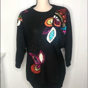 Lisa Ashley Vintage Oversized Sequin Sweater M